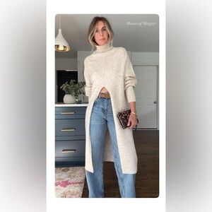 NWT Size XXS (P2P 20")- Anthropologie Longline Split Sweater (NWT US$ 148)